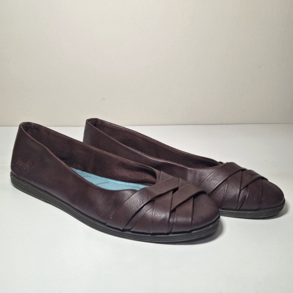 Blowfish Malibu Glo Burgandy Ballet Flats - Vegan Leather Women's Size 9